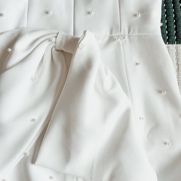 Sachin & Babi Bridal Dress - Strapless Back-Bow Pearl Midi Dress | S6 (Altered) - Picture 6 of 11